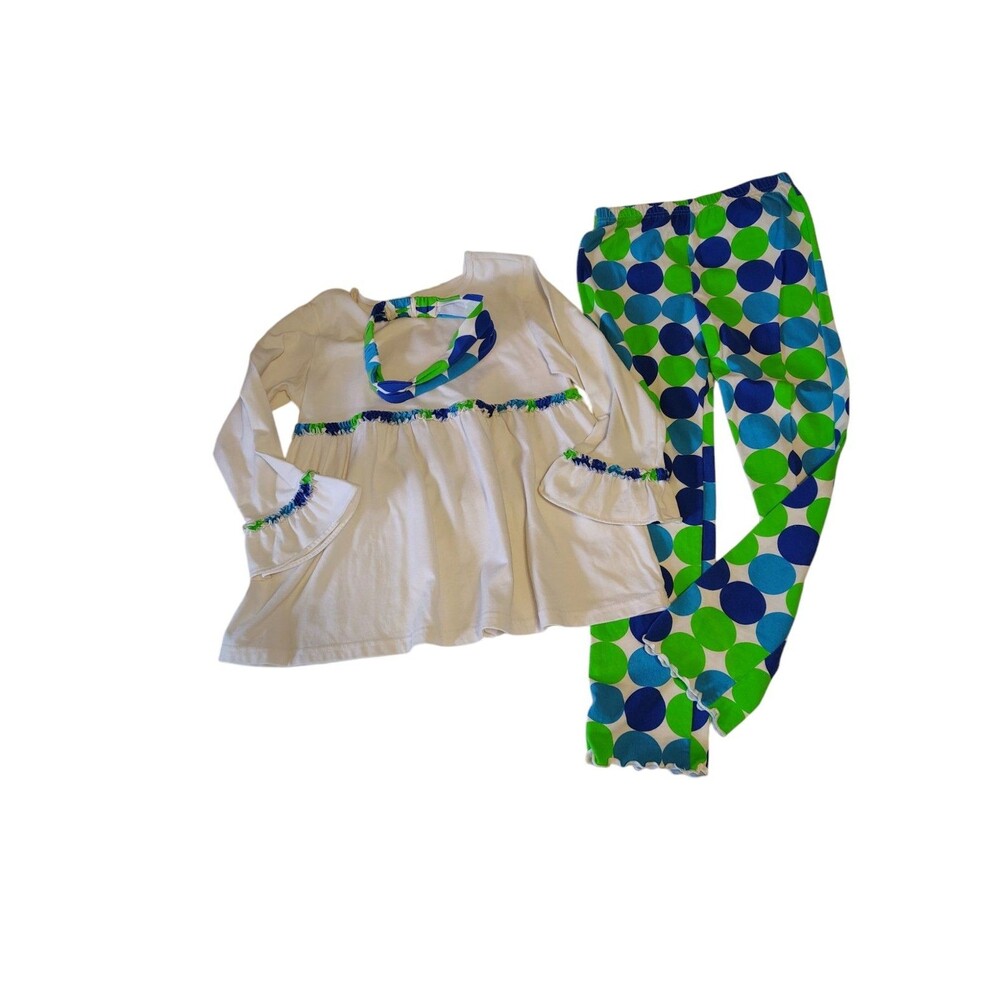 Kelly's Kids Three Piece Pants Top and Headband Girls Size L/10/12